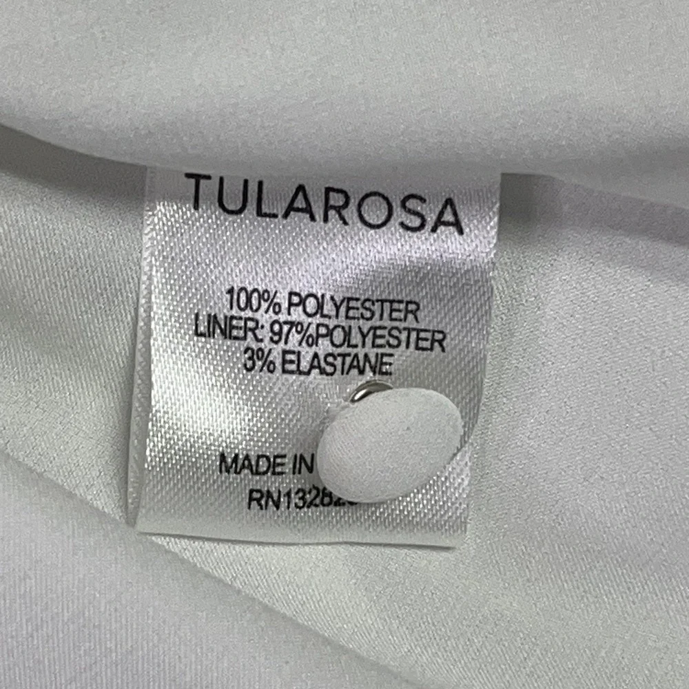 Tularosa White Sleeveless Tie Neck Lace Trim Fit &‎ Flare Dress Women's Small - Picture 10 of 11